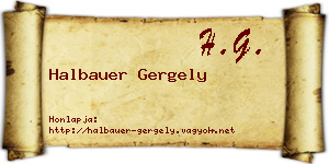 Halbauer Gergely névjegykártya